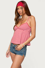 Orietta Striped Babydoll Top