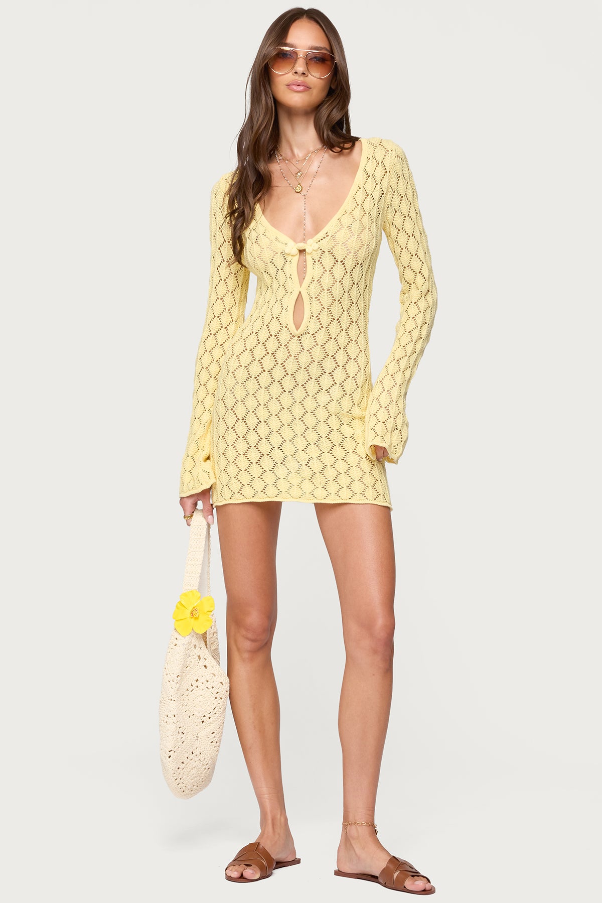 Brie Cut Out Crochet Mini Dress