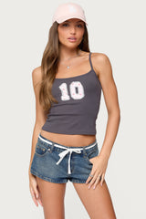 10 Floral Lacey Patch Tank Top