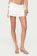 Sheba Asymmetric Ruffled Mini Skort