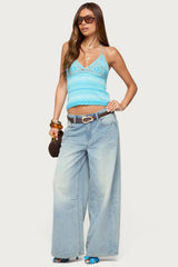 Suanne Crochet & Knit Stripey Halter Top