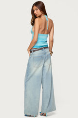 Suanne Crochet & Knit Stripey Halter Top