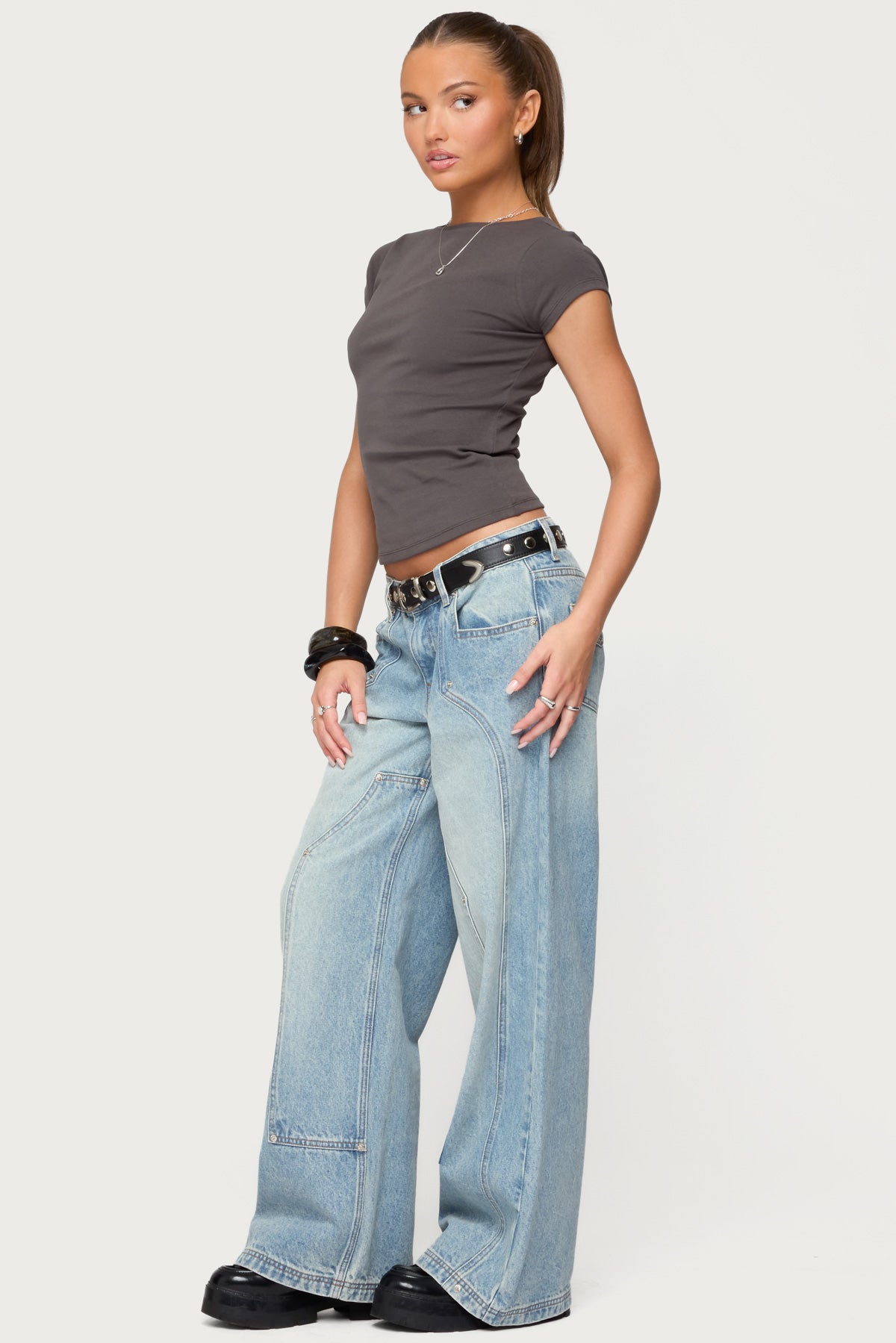 Dema Western Low Rise Baggy Jeans