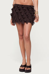 Clare Chiffon Ruffled Mini Skirt