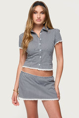 Paige Gingham Tailored Button Up Shirt