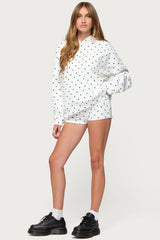 Chelsie Polka Dot Foldover Shorts