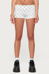Chelsie Polka Dot Foldover Shorts