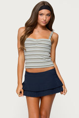Adelia Striped Ruched Tank Top