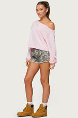 Aveline Off Shoulder Light Sweatshirt