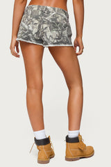 Joyce Camo Low Rise Denim Shorts