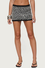 Ada Iridescent Button Knit Mini Skirt