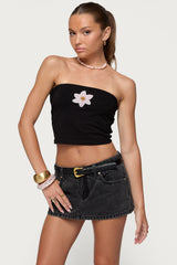 Luli Beaded Flower Tube Top