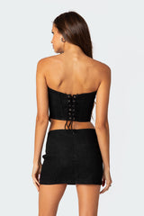 Bow Babe Denim Corset