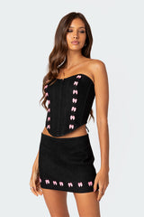 Bow Babe Denim Corset