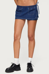 Giselle Wrap Denim Mini Skort