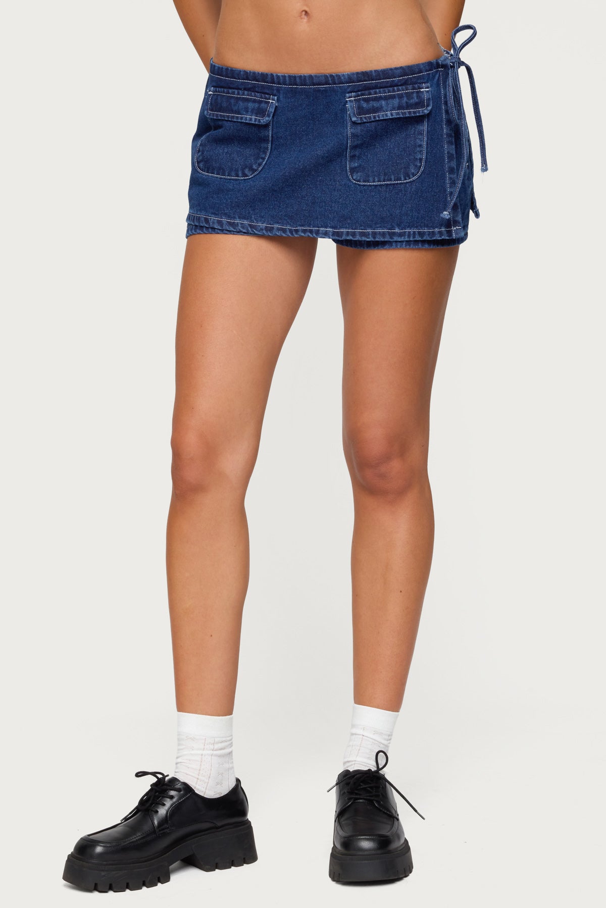Giselle Wrap Denim Mini Skort