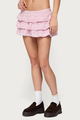 Margaux Textured Ruffle Mini Skort