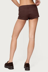 Studded Belt Denim Micro Shorts