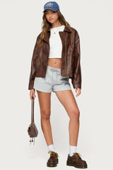 Ardella Oversized Faux Leather Jacket