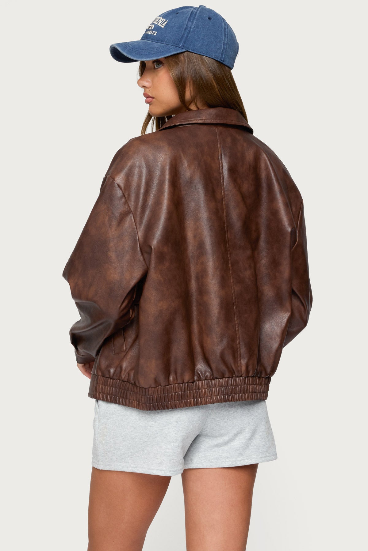Ardella Oversized Faux Leather Jacket