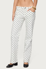 Romily Polka Dot Low Rise Straight Leg Jeans