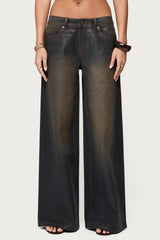 Saharah Mud Wash Low Rise Baggy Jeans