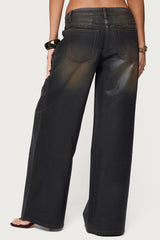 Saharah Mud Wash Low Rise Baggy Jeans