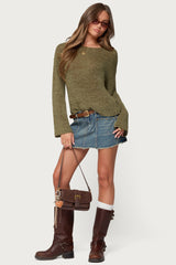 Keiko Studded Denim Mini Skirt