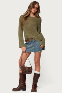 Keiko Studded Denim Mini Skirt