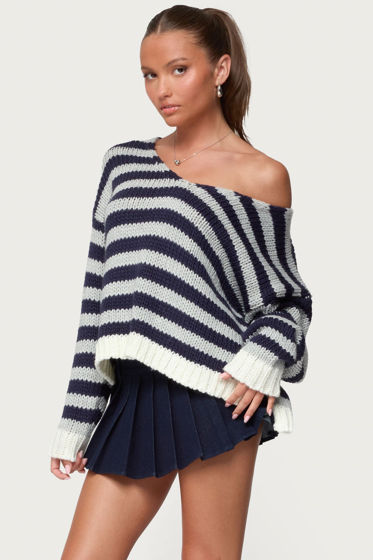 Eugenie Oversized Striped Knit Sweater