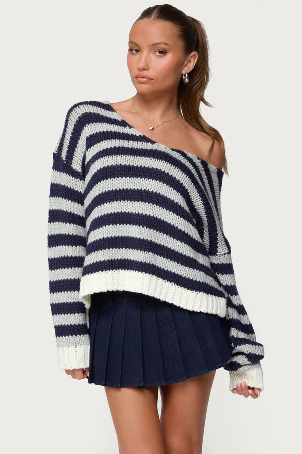 Eugenie Oversized Striped Knit Sweater