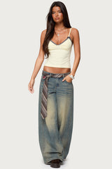 Ruelle Contrast Frill Tank Top