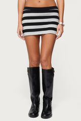 Kezia Striped Knit Mini Skort