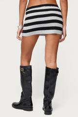Kezia Striped Knit Mini Skort
