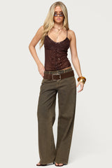 Azelia Beaded Sheer Mesh Top