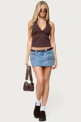 Ginny Mixed Polka Dot Halter Top