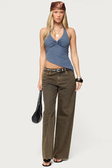 Susanna Asymmetric Twist Halter Top