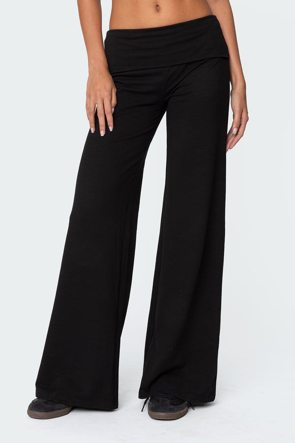 Wide Leg Foldover Pants