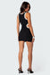 Contrast Cut Out Ribbbed Mini Dress