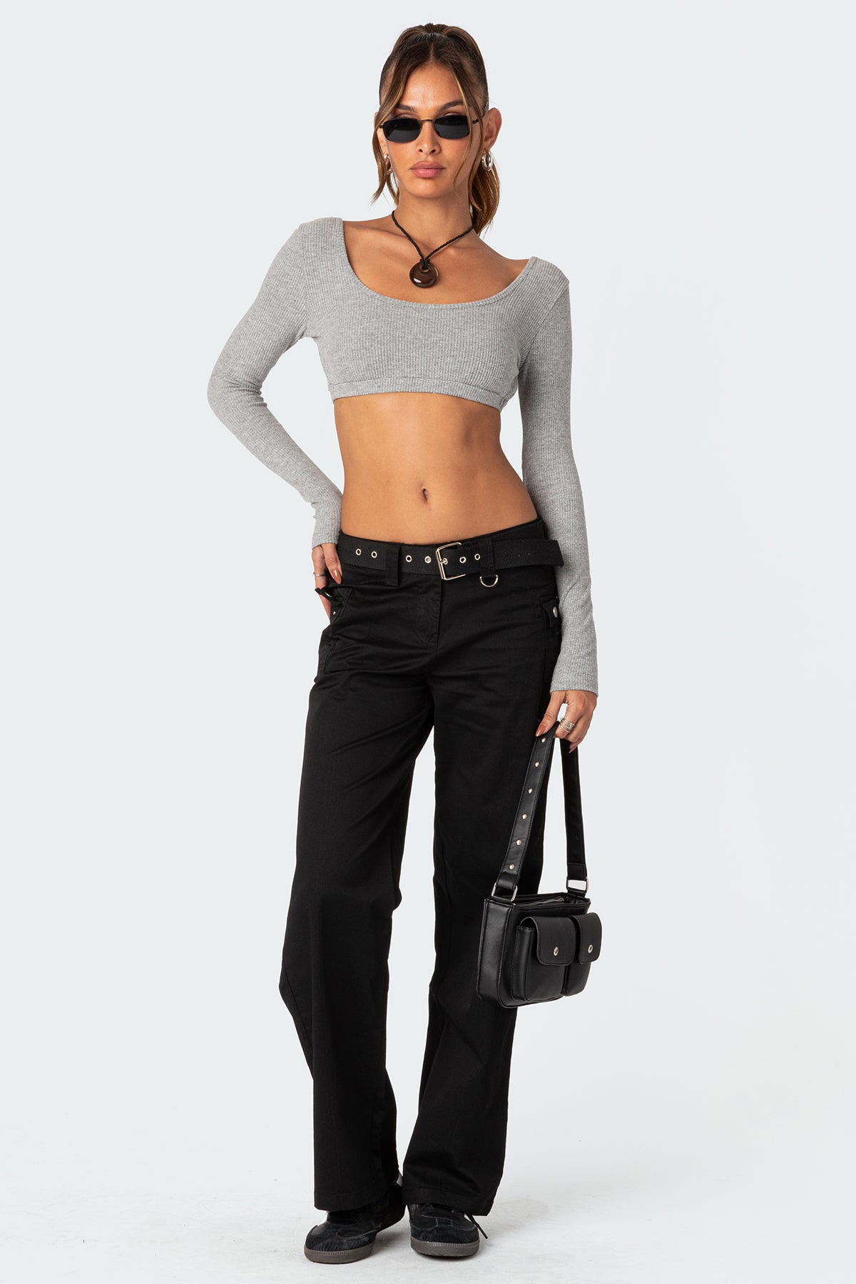 Sydney Ribbed Open Back Crop Top