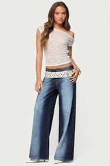 Ema Bleach Washed Low Rise Baggy Jeans