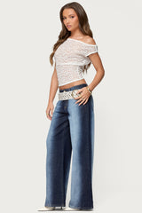 Ema Bleach Washed Low Rise Baggy Jeans