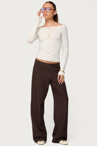 Kerie Pinstripe Low Rise Pants