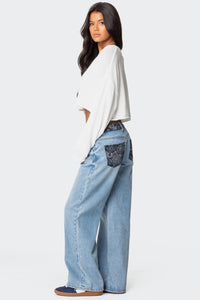 Bandana Bliss Low Rise Baggy Jeans