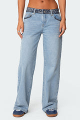 Bandana Bliss Low Rise Baggy Jeans