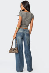 Vyxen Vintage Washed Low Rise Baggy Jeans