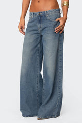 Vyxen Vintage Washed Low Rise Baggy Jeans