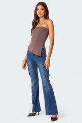 Roslyn Low Rise Flared Cargo Jeans