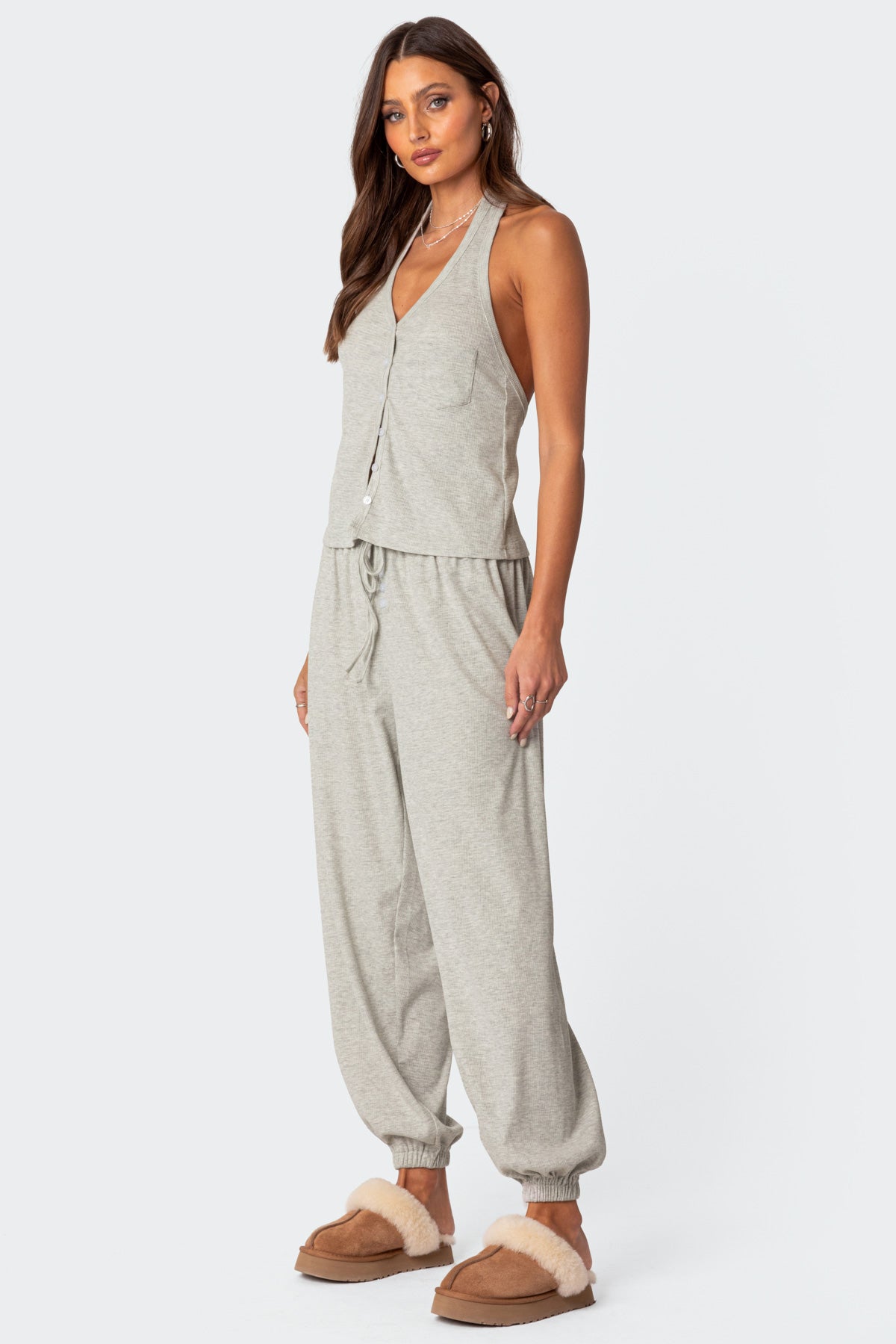 Elysa Waffle Pajama Top