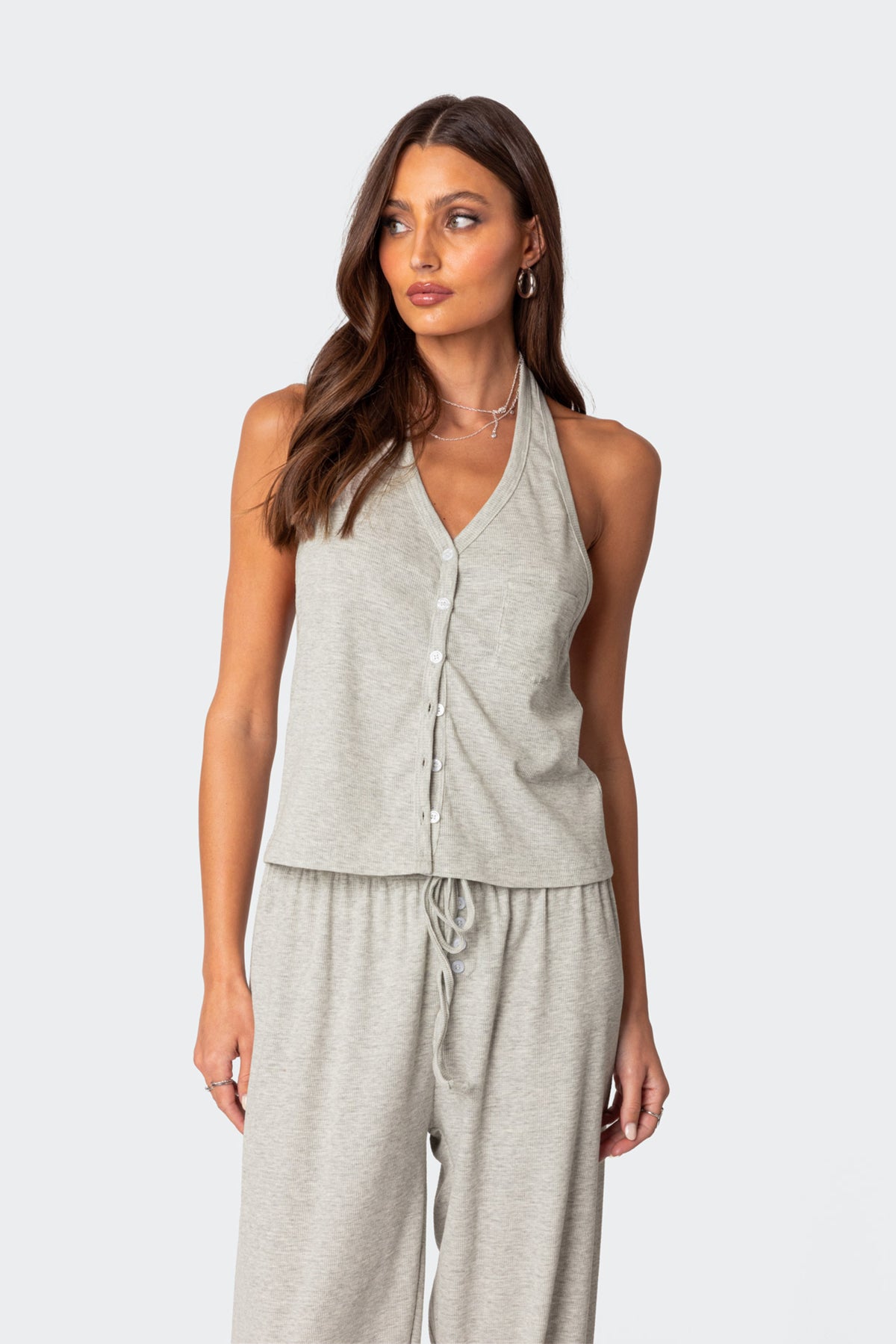 Elysa Waffle Pajama Top